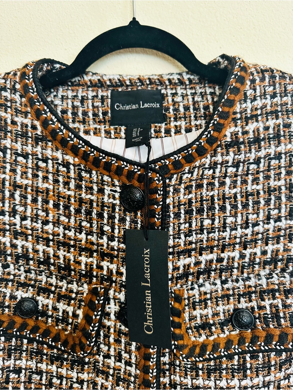 Christian Lacroix Tweed Pattern Evening Jacket NWT - Picture 6 of 7